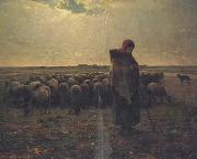 Shepherdess with her flock (san17) Jean-Francois Millet